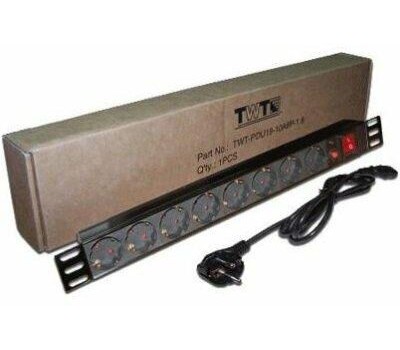 LANMASTER Блок распределения питания TWT-PDU19-10A8P-3.0 , горизонт.размещ., SchukoХ8, Тип вход. тока 10A, 3м