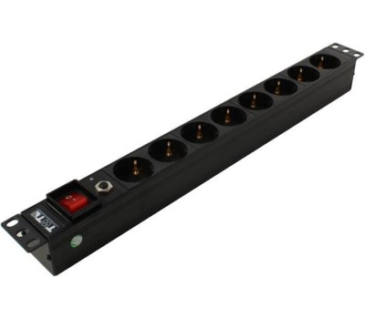 LANMASTER Блок распределения питания TWT-PDU19-10A8P-3.0 , горизонт.размещ., SchukoХ8, Тип вход. тока 10A, 3м