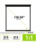 Экраны CACTUS Экран Wallscreen CS-PSW-213X213-BK, 213х213 см, 1:1, настенно-потолочный черный