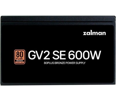 ZALMAN Блок питания 600W ZM600-GV2SE черный (ATX, 80+Bronze, APFC, 20+4P, 2xPCIe 6+2P, 4хMolex, 6xSATA, 120mm fan, RTL) (ZM600-GV2SE)