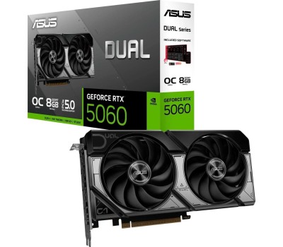 Видеокарта ASUS Видеокарта GeForce RTX5060 8Gb DDR7 128 bit 3*DP/HDMI 2FAN (DUAL-RTX5060-O8G) RTL