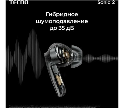 TWS наушники TECNO Наушники Sonic 2 SC02, Bluetooth, внутриканальные, белый [sc02 white]