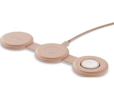 SATECHI Переносное зарядное устройство Qi2 OntheGo 3-in-1 Wireless Charger. Цвет: нежно-розовый