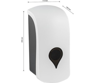 GFmark - Дозатор жидкого МЫЛА, универсальный, пластиковый, БЕЛЫЙ, КОМБИНИРОВАННЫЙ, большой, с глазком, 1000 мл 635