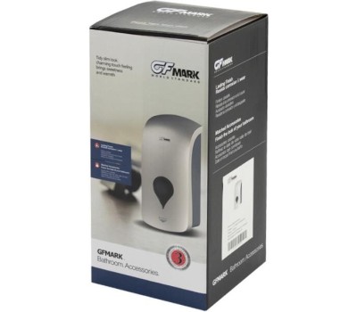 GFmark - Дозатор жидкого МЫЛА, универсальный, пластиковый, БЕЛЫЙ, КОМБИНИРОВАННЫЙ, большой, с глазком, 1000 мл 635