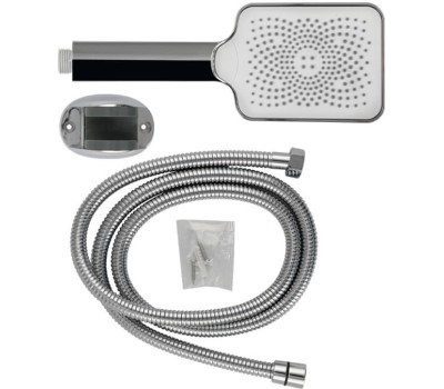GFmark - Набор душевой, лейка ПРЯМОУГОЛЬНАЯ, шланг, кронштейн, комплект крепления кронштейна, в блистере, цвет ХРОМ. 6005