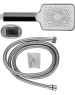 GFmark - Набор душевой, лейка ПРЯМОУГОЛЬНАЯ, шланг, кронштейн, комплект крепления кронштейна, в блистере, цвет ХРОМ. 6005