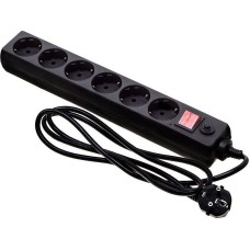Сетевой фильтр BURO 600SH-16-1.8-B 1.8м 6 розеток черный