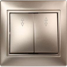 выключатель SMARTBUY (SBE-01c-10-SW22-0) Венера, 2-клавишный,шампань