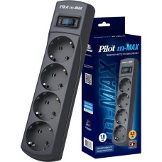 PILOT m-MAX 1.8м (4 розетки) серый (коробка)