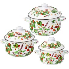 Набор посуды AGNESS НАБОР КАСТРЮЛЬ ЭМАЛИРОВАННЫХ СЕРИЯ 