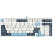 A4TECH Клавиатура Fstyler FS300 механическая белый/синий USB for gamer LED (FS300 PANDA SNOWBOARDING)