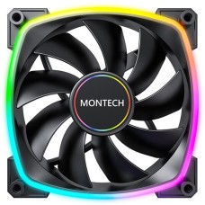 MONTECH Вентилятор AX140 140мм, 4-pin, 1600об/мин, 27.9 дБ, ARGB, черный, Ret [ax140 pwm black]