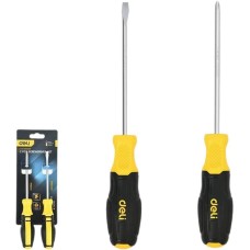 Набор отверток DELI Набор отверток DL630002N 2шт SL6x125 + PH2x125 сталь Cr-V, двухкомпонентная прорезиненная рукоять