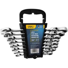 DELI Набор ключей DL140208T, трещоточный