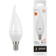 GAUSS Лампа светодиодная Elementary 8Вт цок.:E14 свеча 220B св.свеч.бел.теп. (упак.:10шт) (34118)