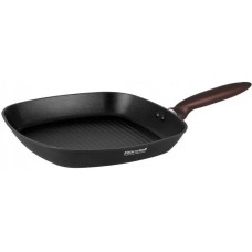 RONDELL Сковорода-гриль Tierno RDA-1579 квадратная 28см покрытие: Xylan Plus ручка несъемная (без крышки) черный