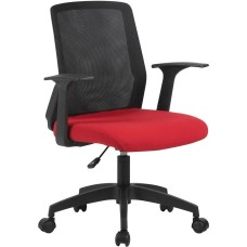 CACTUS Кресло CS-MC222-BKRD черный сиденье темно-красный сетка/ткань низк.спин. крестов. пластик пластик черный