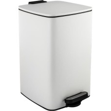 САНАКС - Ведро из нержавеющей стали, с педалью, квадратное, 16 литров, крышка микролифт, цвет БЕЛЫЙ. 10816-V