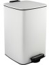 САНАКС - Ведро из нержавеющей стали, с педалью, квадратное, 16 литров, крышка микролифт, цвет БЕЛЫЙ. 10816-V