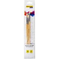 SILWERHOF Набор кистей Color (наб.3шт) щет.круг.№2,4,6 дерев.ручка