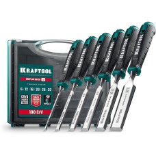 KRAFTOOL GRAND-6 набор стамесок-долот с двухкомпонентной рукояткой, 6 шт