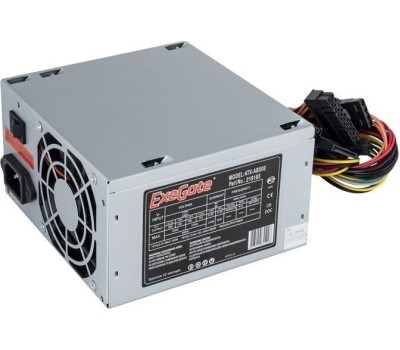 Блок питания EXEGATE 500W AB500, ATX, 8cm fan, 24p+4p, 3*SATA, 2*IDE, FDD (EX219185RUS)