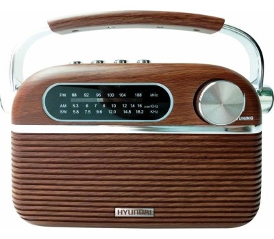 Радиоприемник HYUNDAI H-PSR200 дерево коричневое/серебро