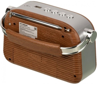 Радиоприемник HYUNDAI H-PSR200 дерево коричневое/серебро