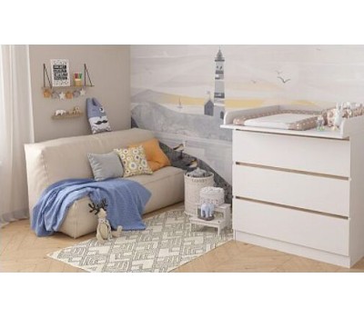 Комод POLINI Комод Polini kids Simple 1980, белый-вяз (2 кор.)