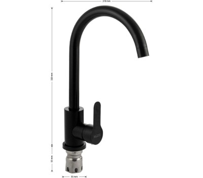 Смеситель кухонный MAGNUS 9201 Смеситель кухонный, из нержавеющей стали марки 304, ЧЁРНОГО цвета