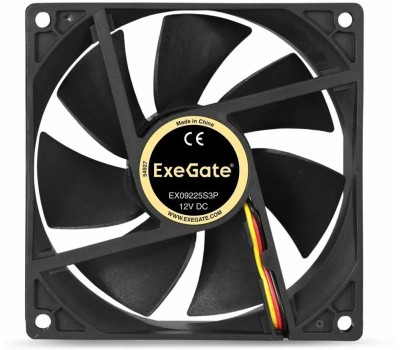 EXEGATE EX283383RUS Вентилятор ExtraPower EP09225S3P, 92x92x25 мм, подшипник скольжения, 3pin, 2200RPM, 24dBA