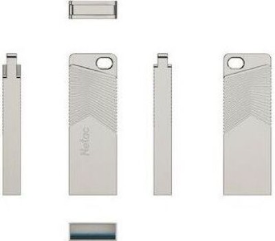 NETAC Флеш Диск 128GB UM1 NT03UM1N-128G-32PN USB3.2 серебристый
