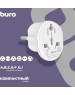 BURO Адаптер-переходник BU-PA01-W (1 розетка) белый (пакет ПЭ)