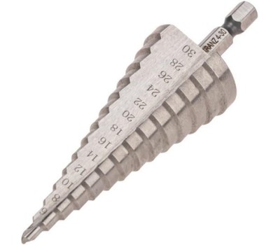 Сверло KRANZ (KR-12-6602) Сверло по металлу ступенчатое 4,0-30,0мм, 98мм, 62 HRC