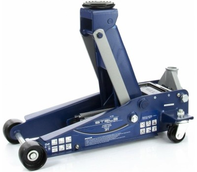 STELS Домкрат гидравлический подкатной, быстрый подъем, 3 т, Quick, 130-465 мм, профессиональный 51133