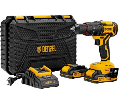 Дрель DENZEL Дрель-шуруповерт аккумуляторная ударная бесщет. CIDH-BL-20, Li-Ion, 20 В// 26137