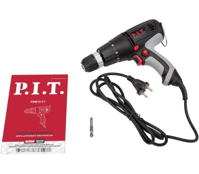 Дрель-шуруповерт P.I.T. Дрель-шуруповерт электрич. PBM10-C1 МАСТЕР (400Вт, 22Нм, БЗП 10мм, 0-800об/мин, регулир. 8+1)