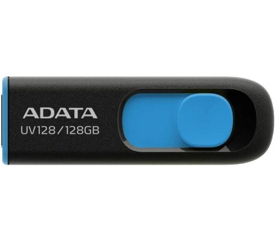 Флешка A-DATA Флешка USB DashDrive UV128 128ГБ, USB3.0, черный и синий [auv128-128g-rbe]