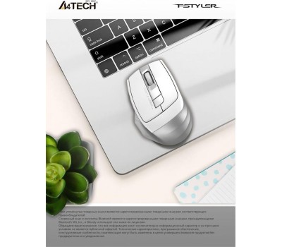 A4TECH Мышь беспроводная Fstyler FB35C, Bluetooth/Радио, оптическая, USB, 2000dpi, белый [fb35c icy white]