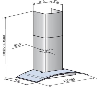 Вытяжка ELIKOR Вытяжка настенная AMETHYST S4 60P-700-E4D черный
