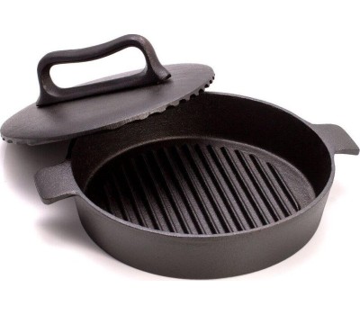 Сковорода MY REAL IRON COOK Сковорода чугун для цыпленка таб с прессом 24см TM