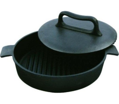 Сковорода MY REAL IRON COOK Сковорода чугун для цыпленка таб с прессом 24см TM