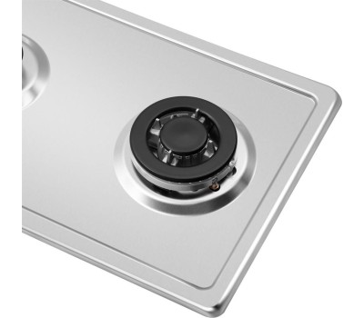 Варочная панель газовая MAUNFELD Газовая варочная панель EGHS.32.73CS/G, 2 конфорки, нержавеющая сталь, серебристый