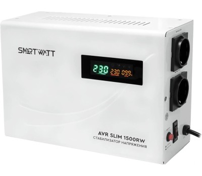 SMARTWATT Стабилизатор напряжения AVR Slim 1500RW белый [4512020310003]
