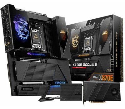 Материнская плата MSI Материнская плата MEG X870E GODLIKE X870E, AM5, 4*DDR5, 2*PCIEx16, 1*PCIEx4, 7*M.2, 7*TypeC, 8*USB3.2Gen2, 4*USB3.2Gen1, 4*USB2.0, 4*SATA3.0, 10G, 5G, 2*Type-C(DP), E-ATX, RTL