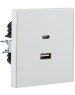 KRANZ Розетка STRONG USB-A+Type-C 3А с функцией быстрой зарядки жемчуг