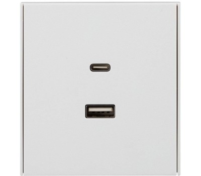 KRANZ Розетка STRONG USB-A+Type-C 3А с функцией быстрой зарядки жемчуг