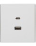 KRANZ Розетка STRONG USB-A+Type-C 3А с функцией быстрой зарядки жемчуг