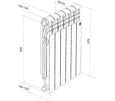 Радиатор ROYAL THERMO Радиатор Revolution 500 2.0 - 8 секц
